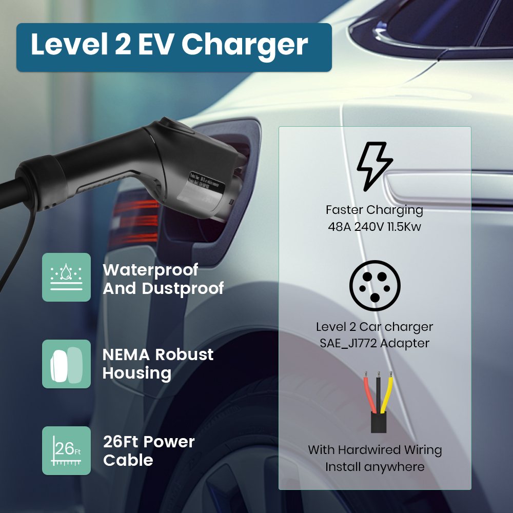 Carregador EV Junsun Nível 2 4 - J1772 Evse 32A Level 2 Charger avaliação e preço